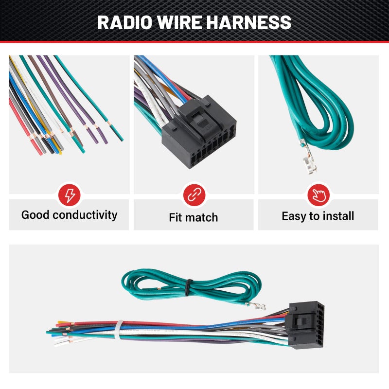 RED WOLF موصل أسلاك ستيريو السيارة RED WOLF 16 دبابيس مناسب لراديو كينود KDC KRC KMD بعد البيع لمحول الطاقة الصوتية - Image 4